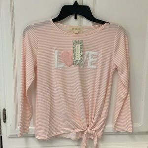 Between girls long sleeve T-shirt pink and white